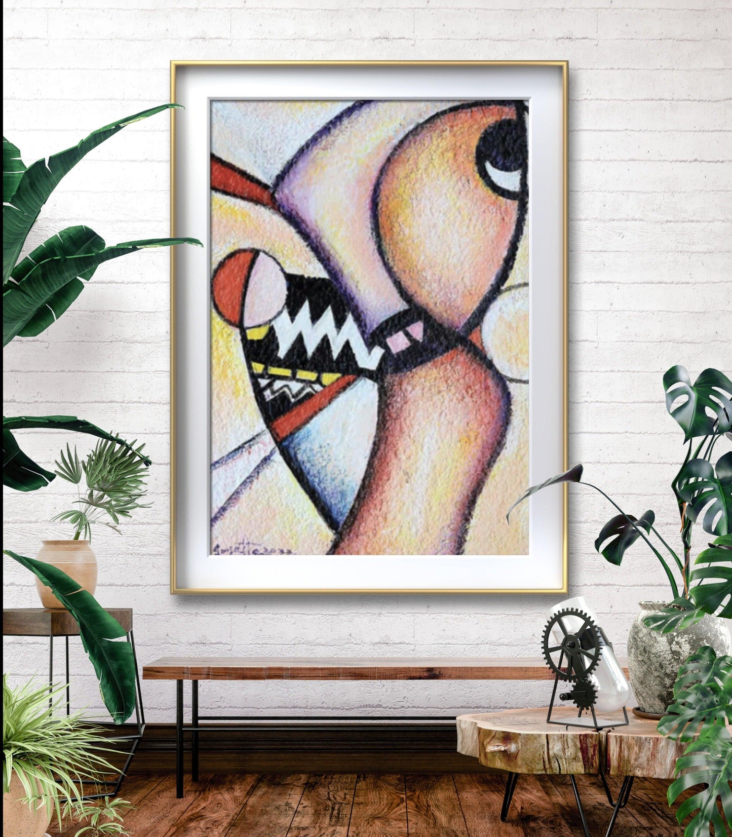 Tribal Hybrid by Robert Joyette, fine art print using vegan materials, museum quality, offered by Tree of Life Art, showcasing intricate tribal themes.