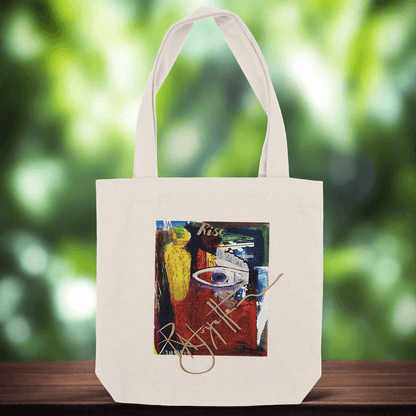 Rise! Dedication to Haiti Earthquake Disaster Premium Heavyweight Totebag, crafted from recycled materials, by Tree of Life Art, supporting recovery efforts.