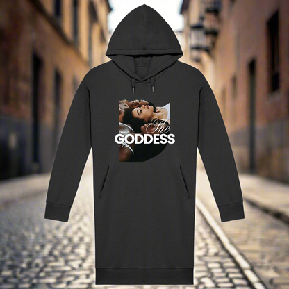 Goddess Rises Premium 100% Organic Cotton Woman's Hoodie Dress | Tree of Life Art - Tree of Life Art