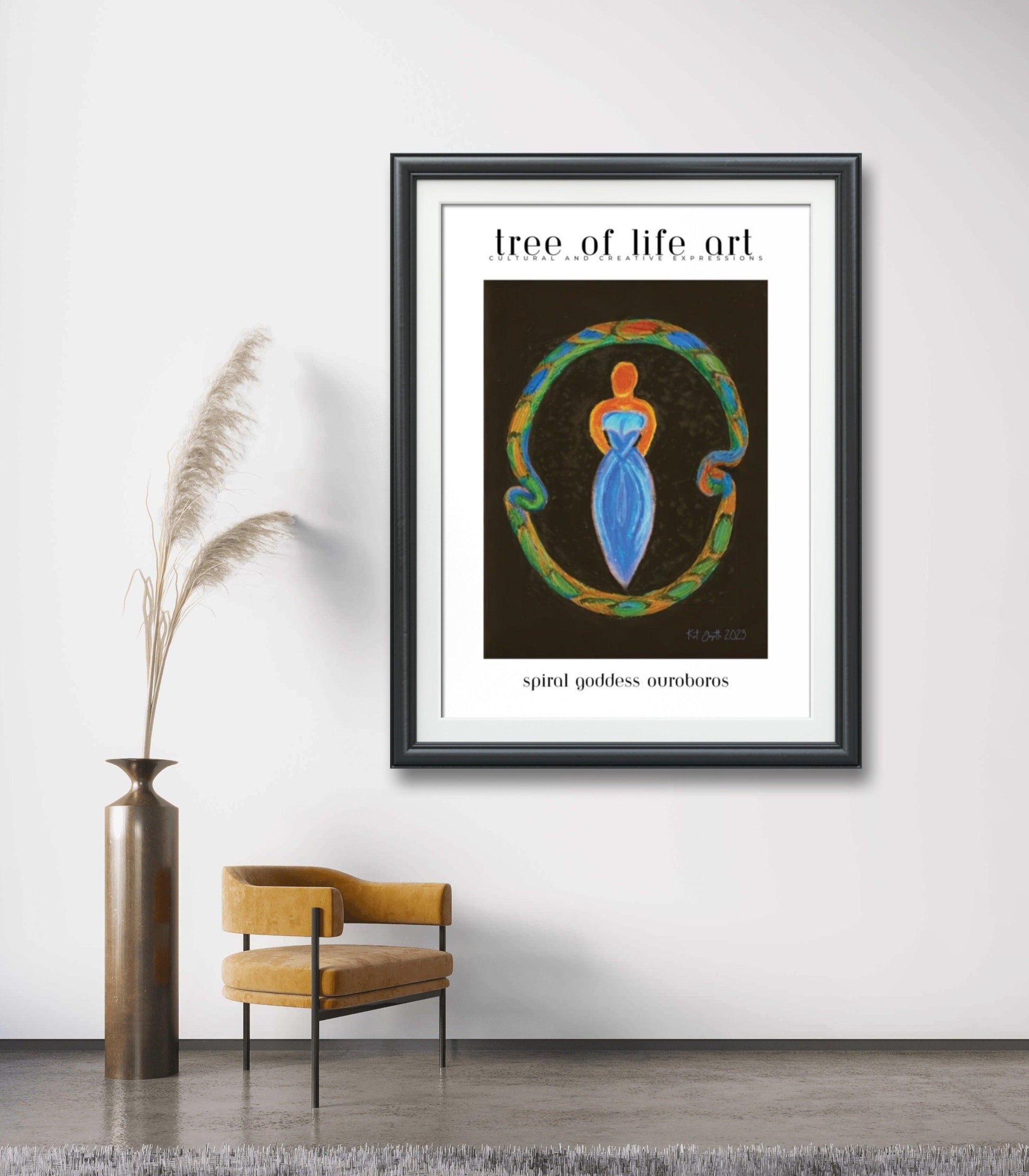 Tree of Life Art Spiral Goddess Ouroboros Poster