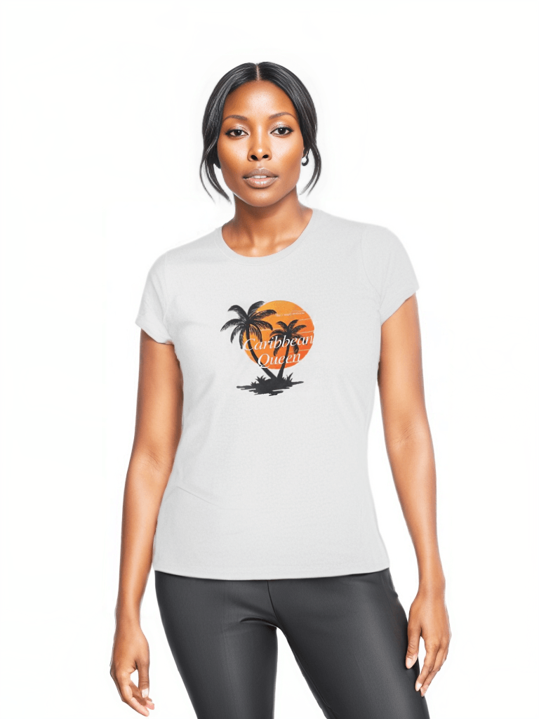 Caribbean Queen premium woman's T-shirt, crafted from 100% organic cotton