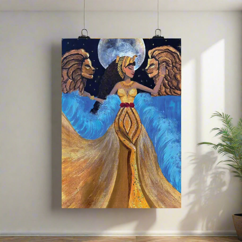 Golden Goddess, Acrylic on Canvas - Museum Quality Print | Tree of Life Art - Tree of Life Art 
