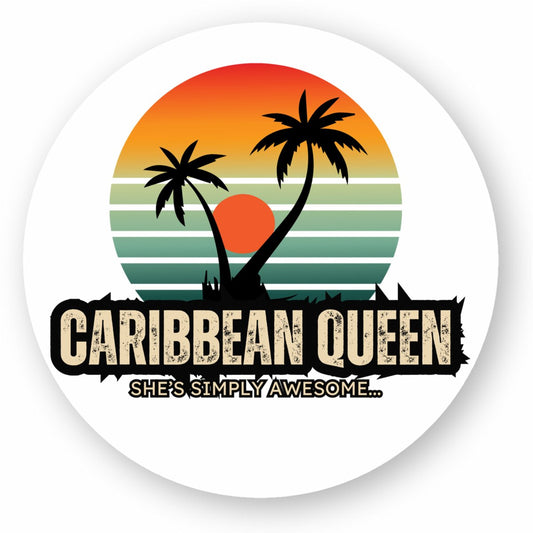 Caribbean Queen Premium Circle Sticker | Tree of Life Art - Tree of Life Art