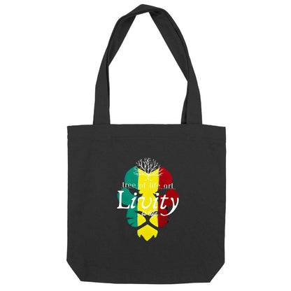 Livity Tote, crafted from heavyweight premium recycled cotton, by Tree of Life Art, designed for durability and sustainability.