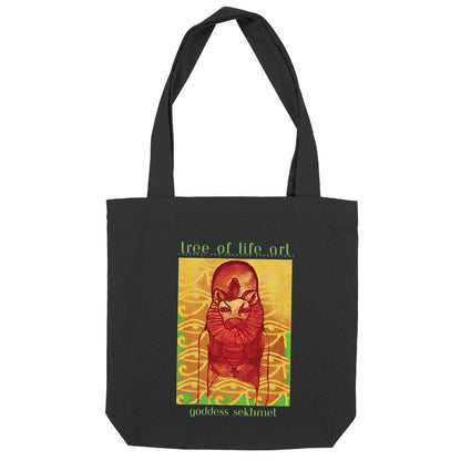 Sekhmet Premium Plus Heavy Totebag, made from 80% recycled cotton and 20% recycled polyester, 300 g/m2, robust and eco-friendly, by Tree of Life Art.
