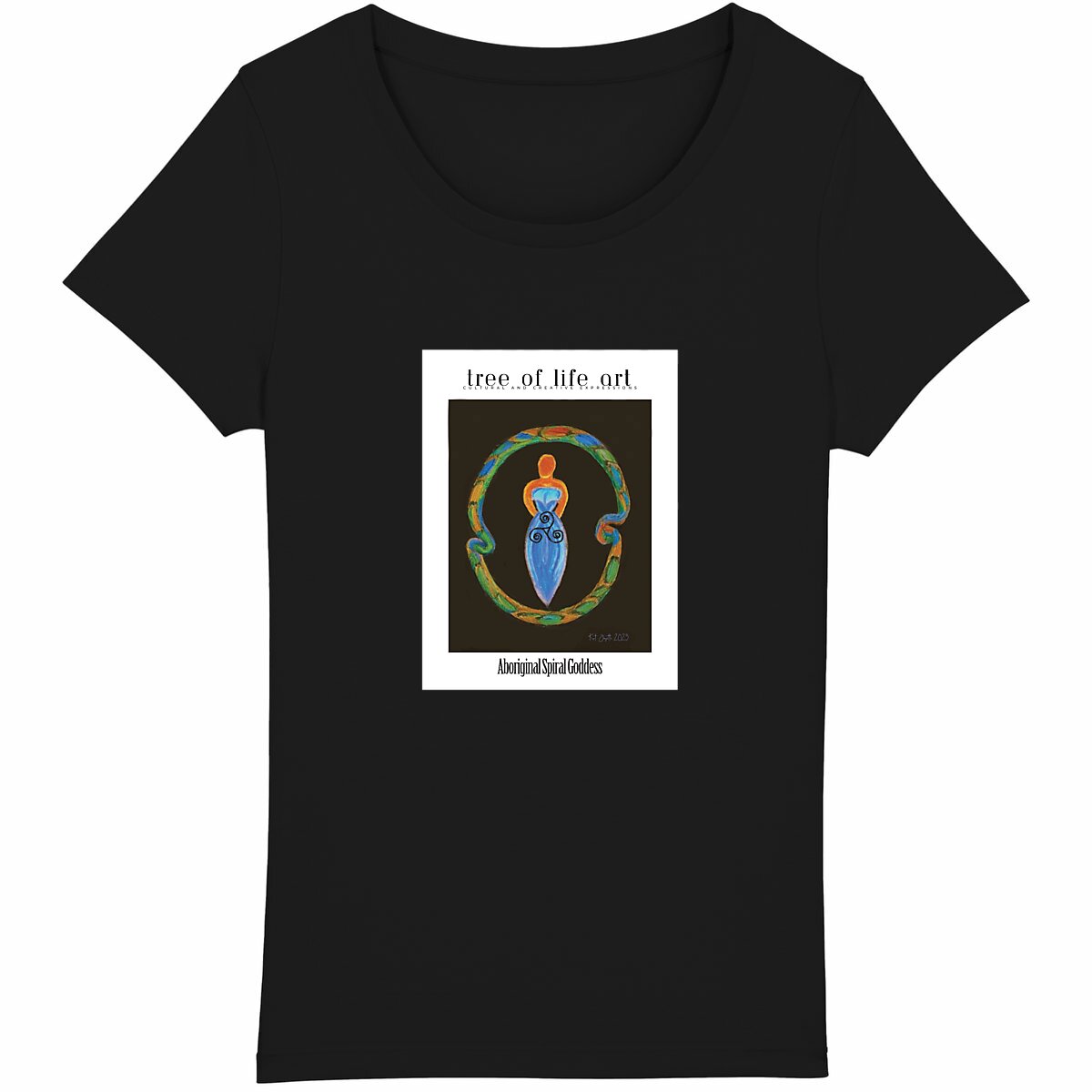 Tree of Life Co. Spiral Goddess Poster Woman's T-shirt, 100% Organic Cotton