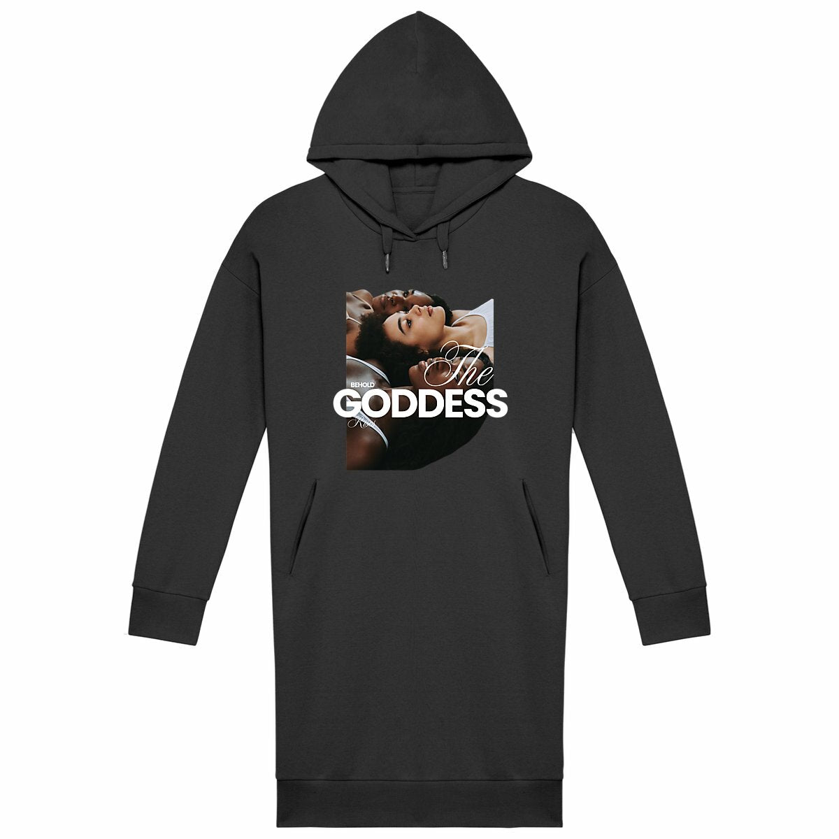 Goddess Rises Premium 100% Organic Cotton Woman's Hoodie Dress | Tree of Life Art - Tree of Life Art