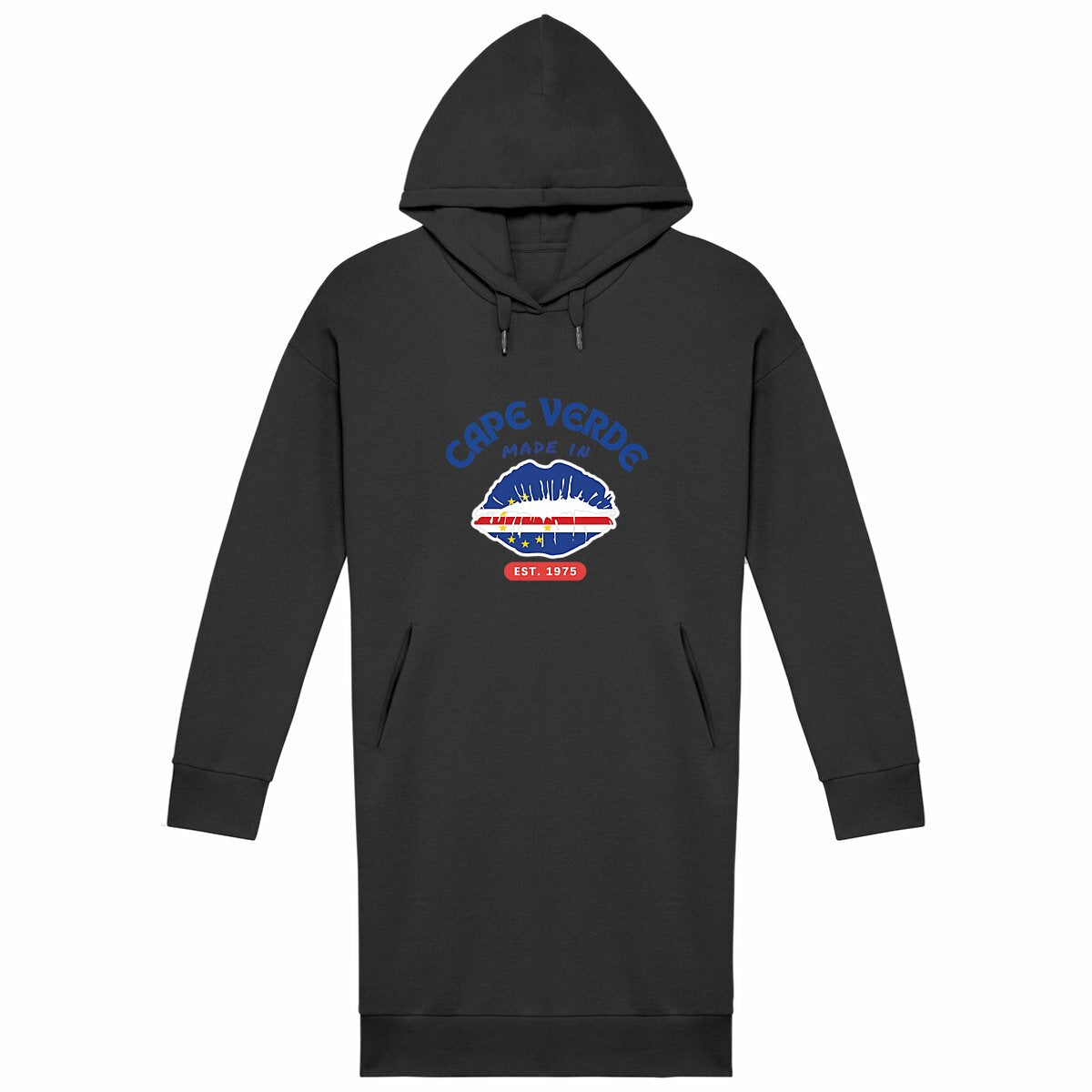 Made in Cape Verde Woman's Hoodie Dress, Premium Organic Comfy Cotton - Tree of Life Art