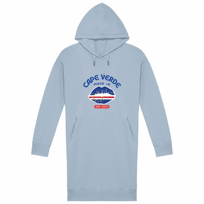 Made in Cape Verde Woman's Hoodie Dress, Premium Organic Comfy Cotton - Tree of Life Art