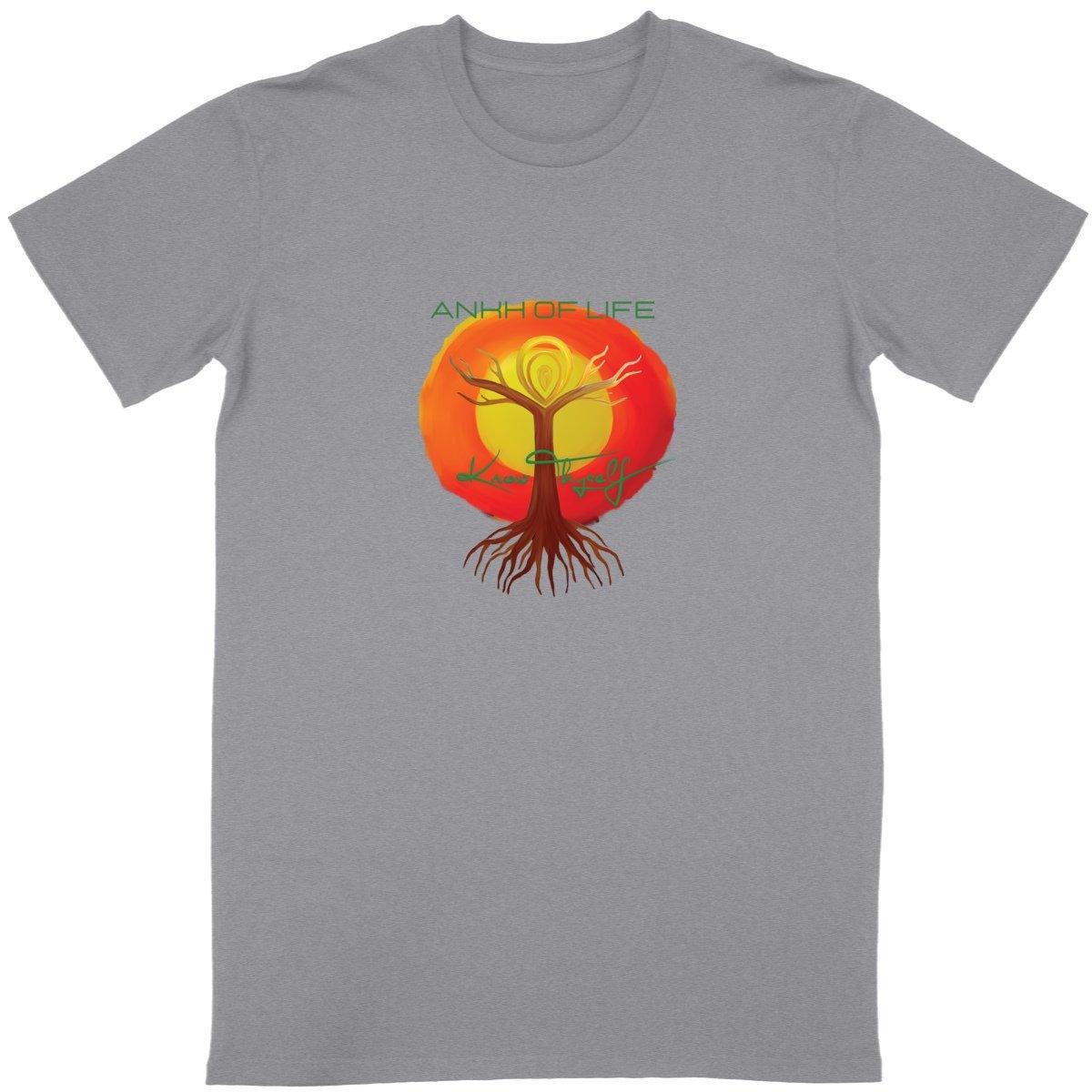 Know Thyself Ankh of Life Premium 100% organic cotton unisex T-shirt, designed by Tree of Life Art, features iconic spiritual symbols for universal appeal.