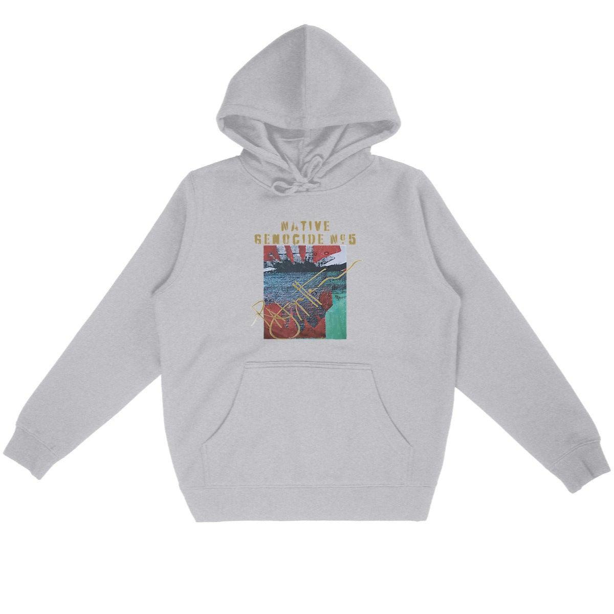 Native Genocide #5 Premium Lightweight Straight Cut Unisex Hoodie, designed by Tree of Life Art, combines comfort with a commitment to raising awareness for indigenous issues.