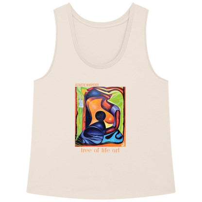 Acoustic Whisperer loose fitting women's tank top in premium plus quality, by Tree of Life Art, featuring organic cotton breathable, eco-friendly fabric