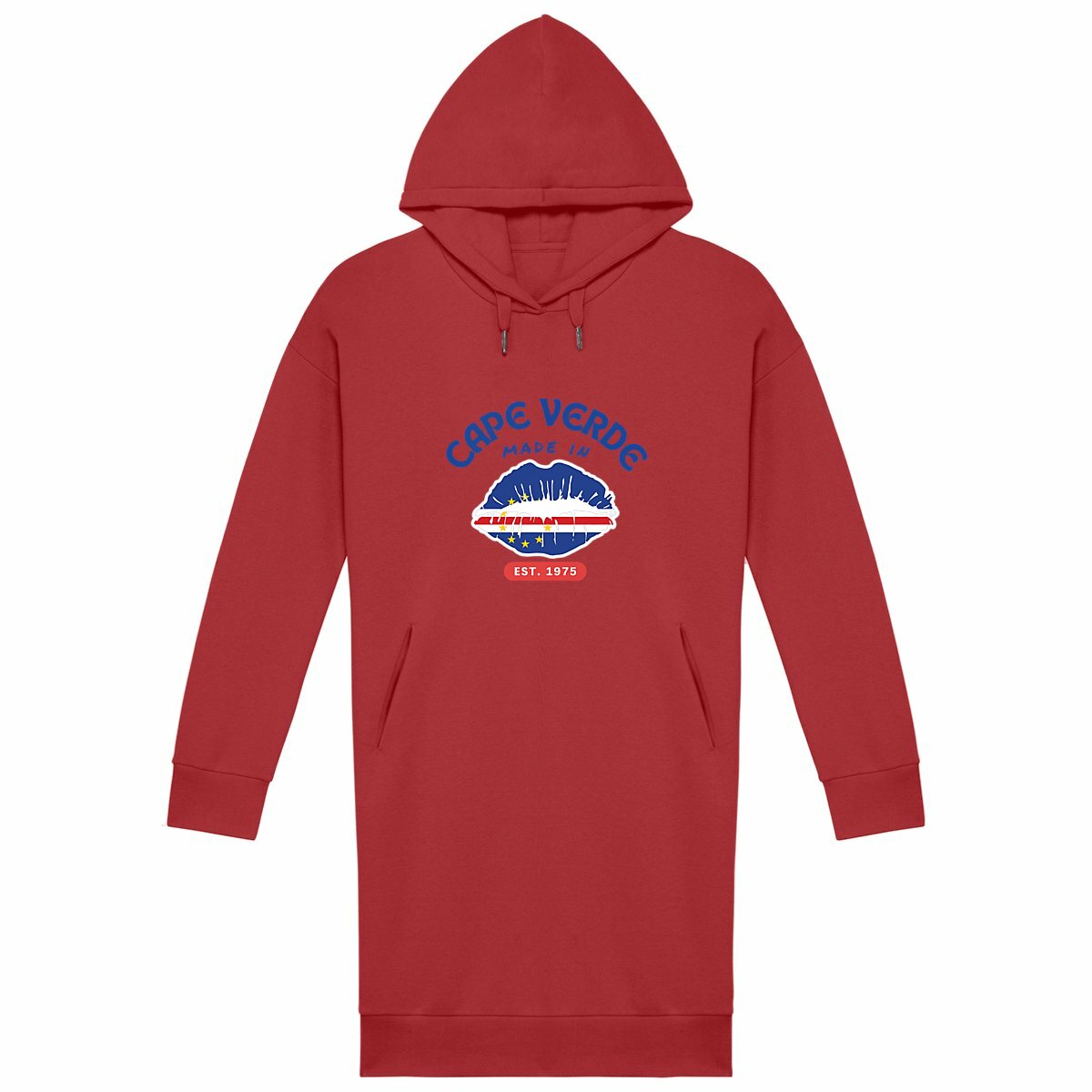 Made in Cape Verde Woman's Hoodie Dress, Premium Organic Comfy Cotton - Tree of Life Art