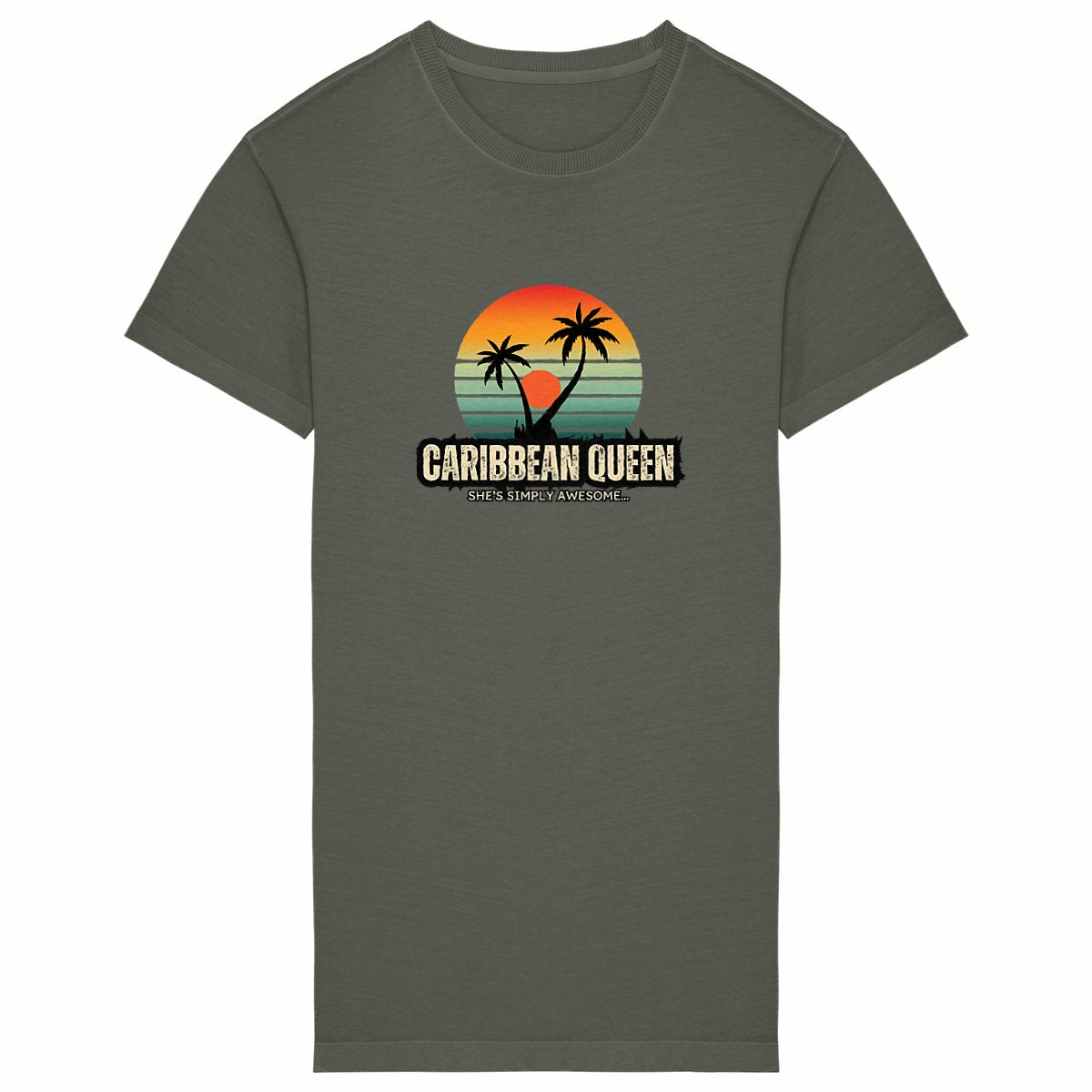 Caribbean Queen T-Shirt Dress - Premium 100% Organic Cotton | Tree of Life Art - Tree of Life Art