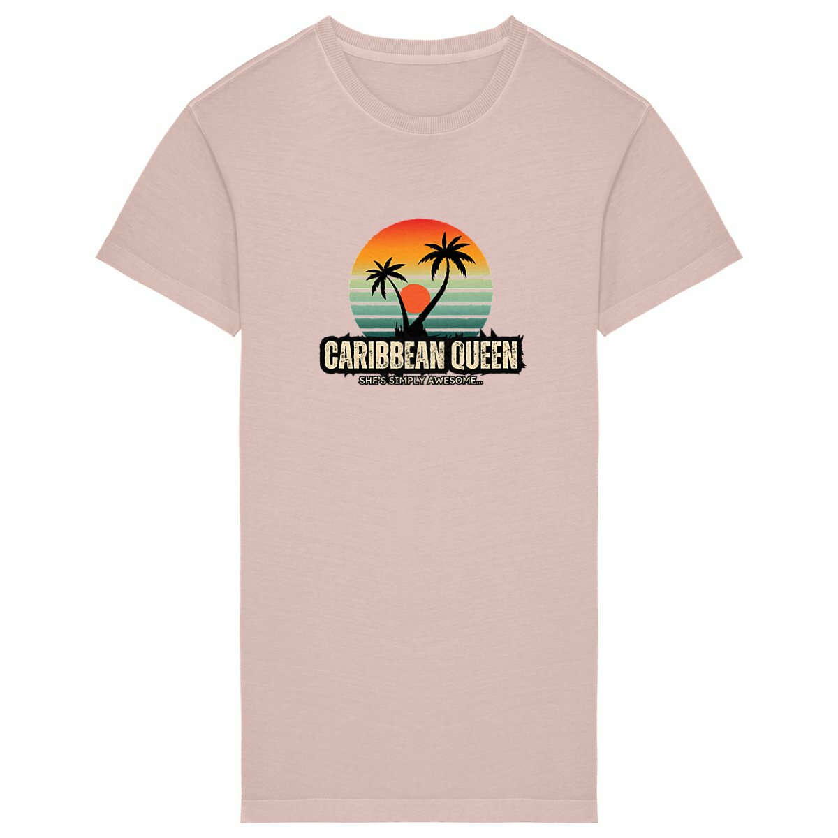 Caribbean Queen T-Shirt Dress - Premium 100% Organic Cotton | Tree of Life Art - Tree of Life Art