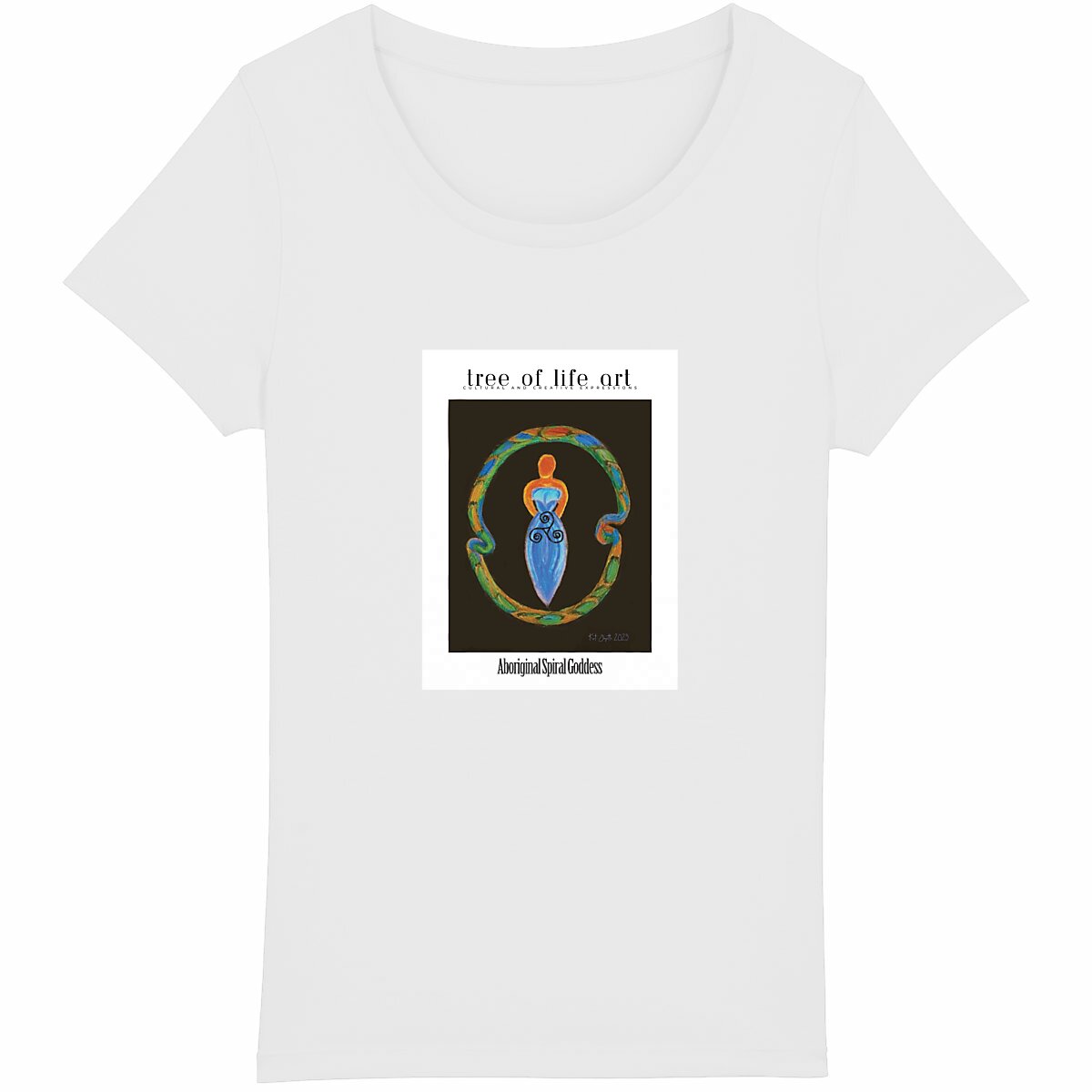 Tree of Life Co. Spiral Goddess Poster Woman's T-shirt, 100% Organic Cotton