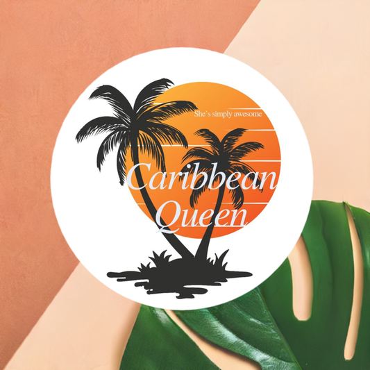 Caribbean Queen Premium Circle Sticker | Tree of Life Art - Tree of Life Art