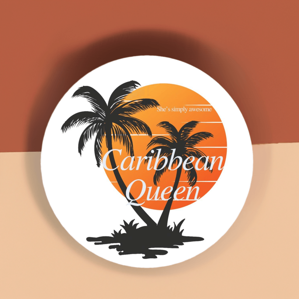 Caribbean Queen Premium Circle Sticker | Tree of Life Art - Tree of Life Art