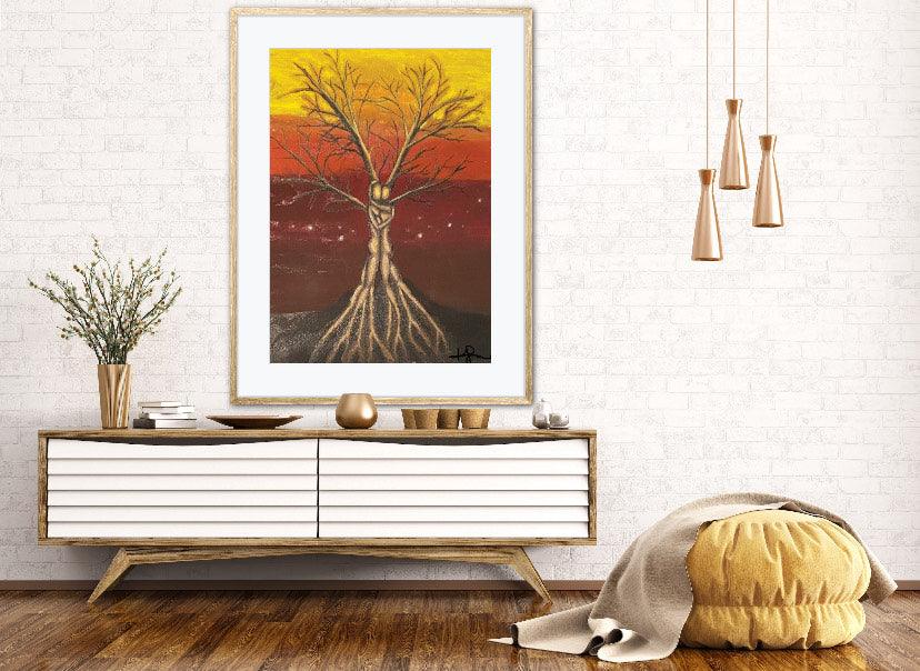 Tree of Life by Katherin Joyette, museum quality holistic art print, embodies spiritual and cultural depth, available at Tree of Life Art.