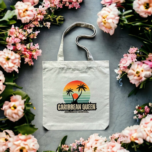 Caribbean Queen Premium Plus Heavy Totebag - Recycled Cotton Heavyweight | Tree of Life Art - Tree of Life Art