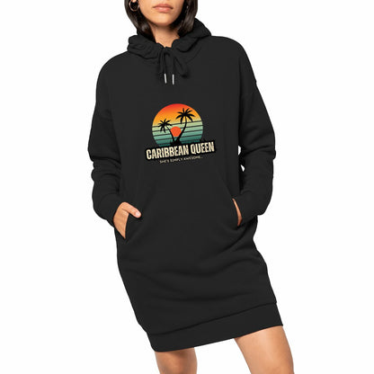 Caribbean Queen Hoodie Dress, Premium 100% Organic Cotton - Tree of Life Art