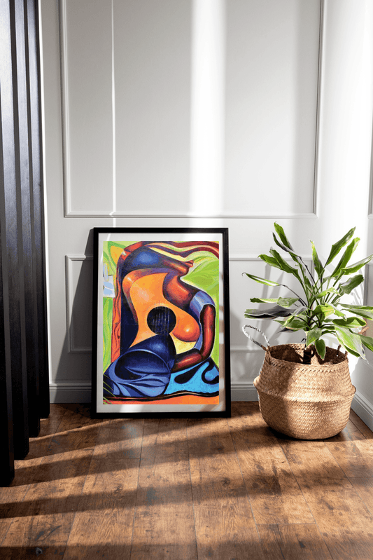 Acoustic Whisperer by Robert Joyette, museum quality print, captures the essence of sound and culture, available at Tree of Life Art.