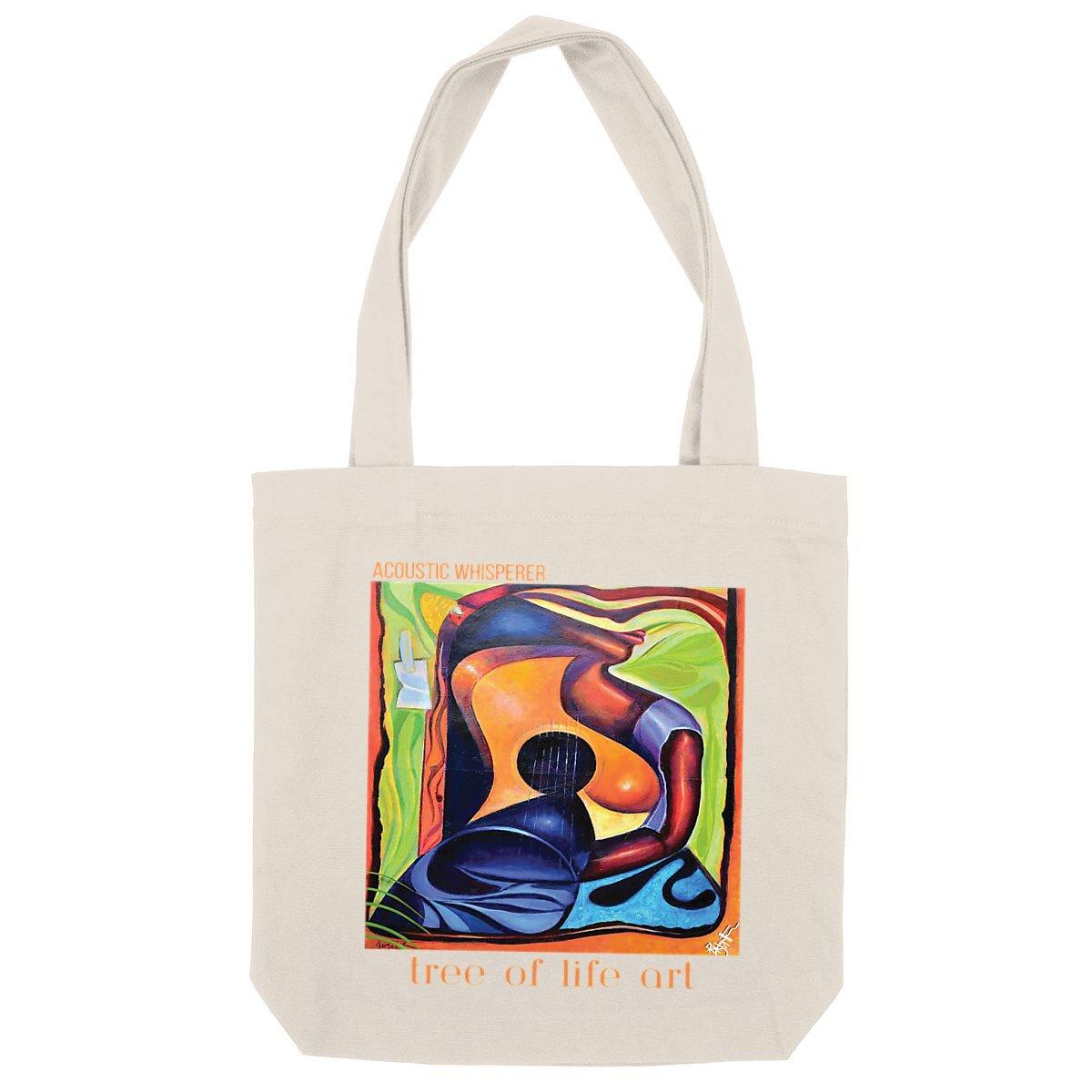 Acoustic Whisperer Premium Heavy Totebag, crafted from eco-friendly recycled materials, designed by Tree of Life Art, robust and sustainable.