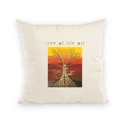 Tree of Life Premium Fair Trade Throw Cushion, 305g/m2, featuring a hidden zipper, ethically made, by Tree of Life Art, enhances home comfort sustainably.