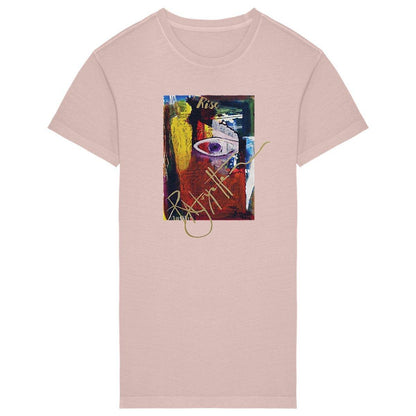 Rise! Dedication to Haiti Earthquake Disaster Women's T-shirt Dress, comfy fit, made from 100% organic cotton, by Tree of Life Art, promotes support and recovery.