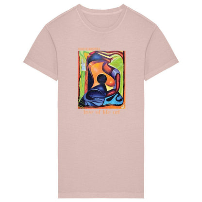 Acoustic Whisperer premium plus woman's T-shirt dress, made from 100% organic cotton, designed by Tree of Life Art, ideal for eco-conscious style."