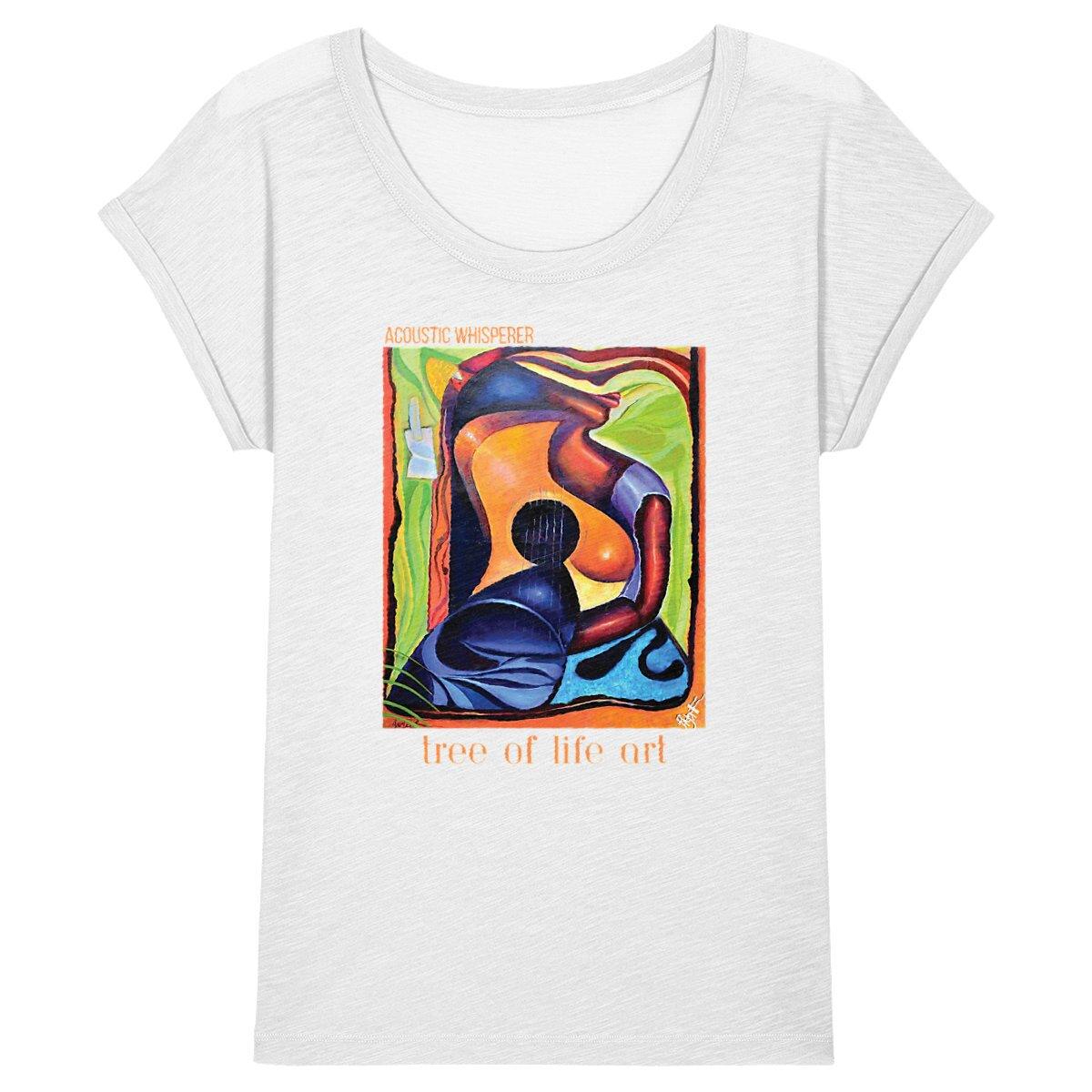 Acoustic Whisperer Premium Plus T-Shirt, made from lightweight slub fabric, designed by Tree of Life Art, perfect for a casual, stylish look.