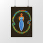 Ouroboros Spiral Goddess by Katherin Joyette, museum quality print, explores ancient symbolism in modern art, available at Tree of Life Art.