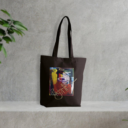 Rise! Dedication to Haiti Earthquake Disaster Premium Heavyweight Totebag, crafted from recycled materials, by Tree of Life Art, supporting recovery efforts.