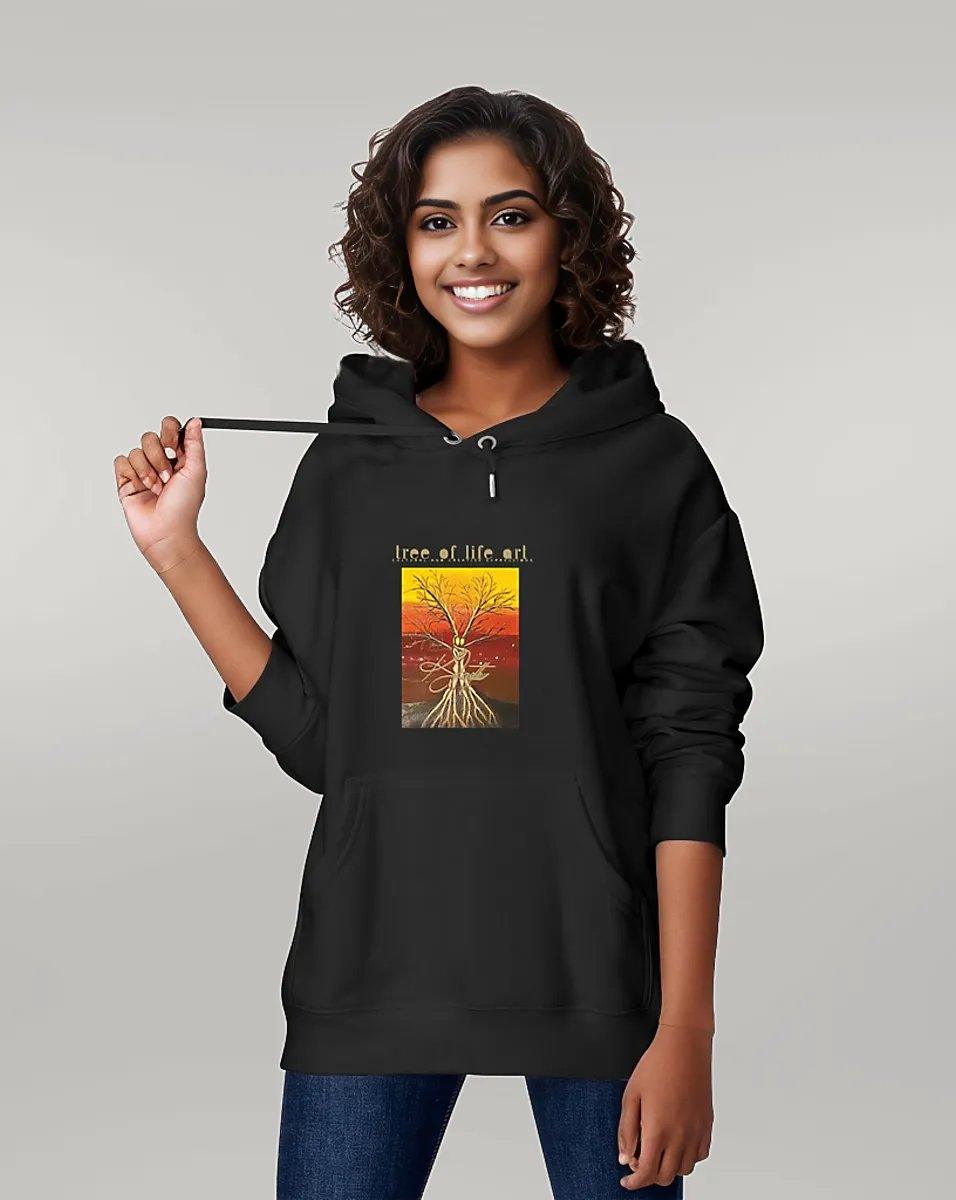 Tree of Life Premium Unisex Hoodie, heavyweight medium fit, designed by Tree of Life Art, combines durability with eco-conscious style.