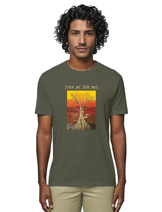 Tree of Life Premium Lightweight Unisex T-shirt, made from 100% organic cotton, designed by Tree of Life Art, perfect for eco-conscious style.